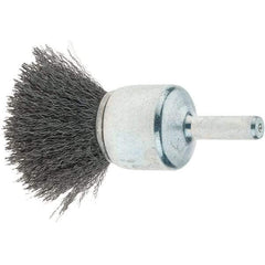 Tru-Maxx - 3/4" Brush Diam, Crimped, Flared End Brush - 1/4" Diam Steel Shank, 22,000 Max RPM - A1 Tooling