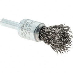 Tru-Maxx - 1/2" Brush Diam, Crimped, Flared End Brush - 1/4" Diam Steel Shank, 25,000 Max RPM - A1 Tooling