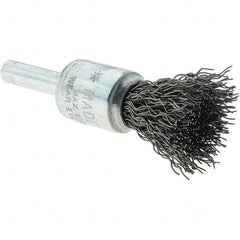 Tru-Maxx - 1/2" Brush Diam, Crimped, Flared End Brush - 1/4" Diam Steel Shank, 25,000 Max RPM - A1 Tooling