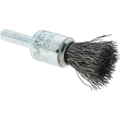 Tru-Maxx - 1/2" Brush Diam, Crimped, Flared End Brush - 1/4" Diam Steel Shank, 25,000 Max RPM - A1 Tooling