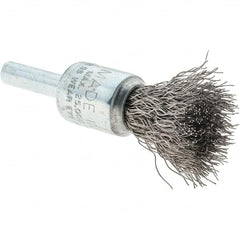 Tru-Maxx - 1/2" Brush Diam, Crimped, Flared End Brush - 1/4" Diam Steel Shank, 25,000 Max RPM - A1 Tooling