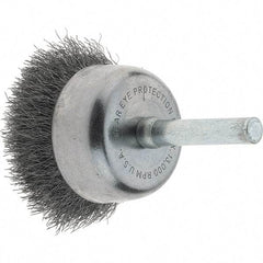 Tru-Maxx - 1-3/4" Diam, 1/4" Shank Diam, Steel Fill Cup Brush - 0.0118 Wire Diam, 3/4" Trim Length, 13,000 Max RPM - A1 Tooling