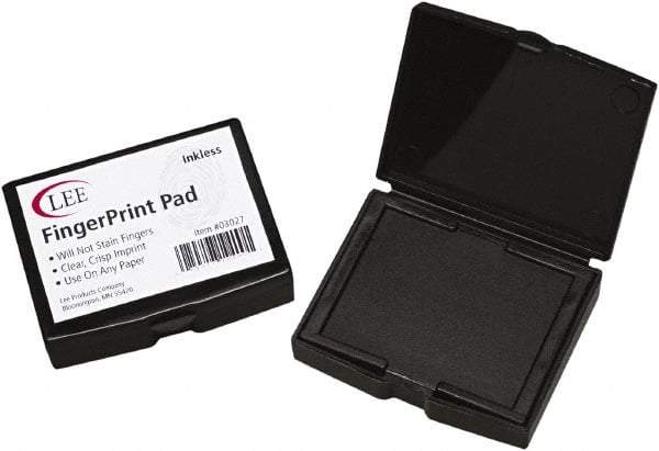 LEE - 2" Wide x 1/2" High x 1/2" Deep, Inked Fingerprint Pad - Plastic, Black - A1 Tooling