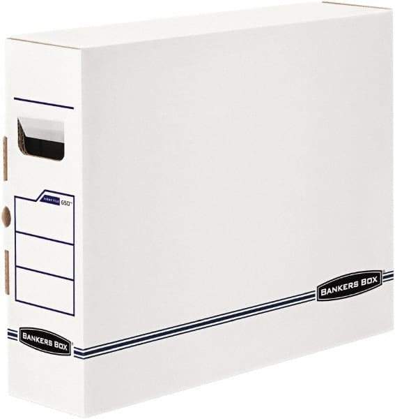 BANKERS BOX - 1 Compartment, 5" Wide x 14-7/8" High x 18-3/4" Deep, Storage Box - Plastic, White/Blue - A1 Tooling