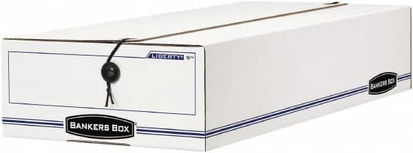 BANKERS BOX - 1 Compartment, 9-1/4" Wide x 4-1/4" High x 23-3/4" Deep, Storage Box - Corrugated Cardboard, White/Blue - A1 Tooling