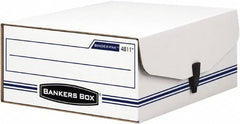 BANKERS BOX - 1 Compartment, 9-1/8" Wide x 4-3/8" High x 11-3/8" Deep, Storage Box - Corrugated Fiberboard, White/Blue - A1 Tooling