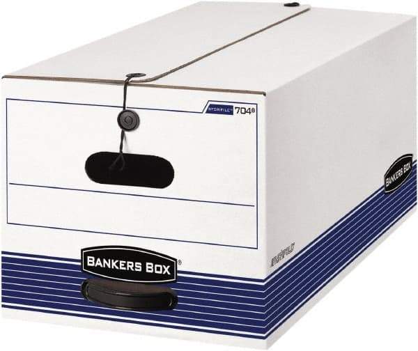 BANKERS BOX - 1 Compartment, 12-1/4" Wide x 10-3/4" High x 24-1/8" Deep, Storage Box - Corrugated Cardboard, White/Blue - A1 Tooling