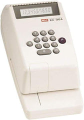 MAX - 4-3/8" Wide x 3-3/4" High x 9-1/8" Deep, Electronic Check Writer - Plastic, White - A1 Tooling