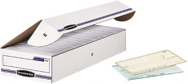 BANKERS BOX - 1 Compartment, 9-1/4" Wide x 4-1/8" High x 25" Deep, Storage Box - Corrugated Cardboard, White/Blue - A1 Tooling