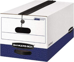 BANKERS BOX - 1 Compartment, 12-1/4" Wide x 10-3/4" High x 24-1/8" Deep, Storage Box - Corrugated Cardboard, White/Blue - A1 Tooling