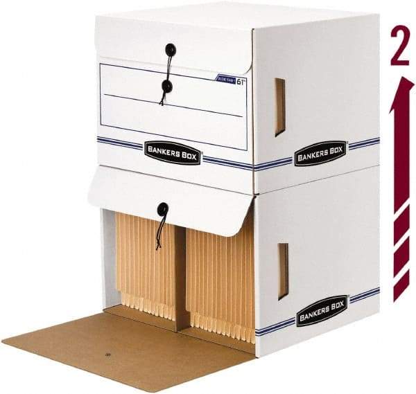 BANKERS BOX - 1 Compartment, 37-1/2" Wide x 37-3/4" High x 5-1/4" Deep, Storage Box - Corrugated Cardboard, White/Blue - A1 Tooling