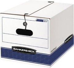 BANKERS BOX - 1 Compartment, 12-1/4" Wide x 11" High x 24-1/8" Deep, Storage Box - Corrugated Cardboard, White/Blue - A1 Tooling