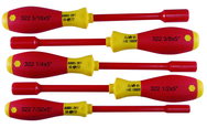 Insulated Nut Driver Inch Set Includes: 7/32" - 1/2". 5 Pieces - A1 Tooling