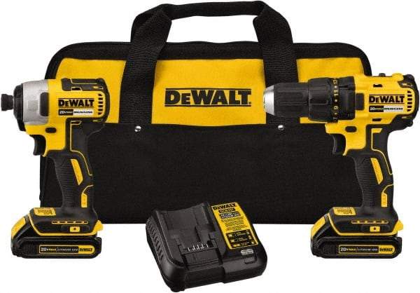 DeWALT - 20 Volt Cordless Tool Combination Kit - Includes 1/2" Brushless Compact Drill/Driver & 1/4" Brushless Impact Driver, Lithium-Ion Battery Included - A1 Tooling