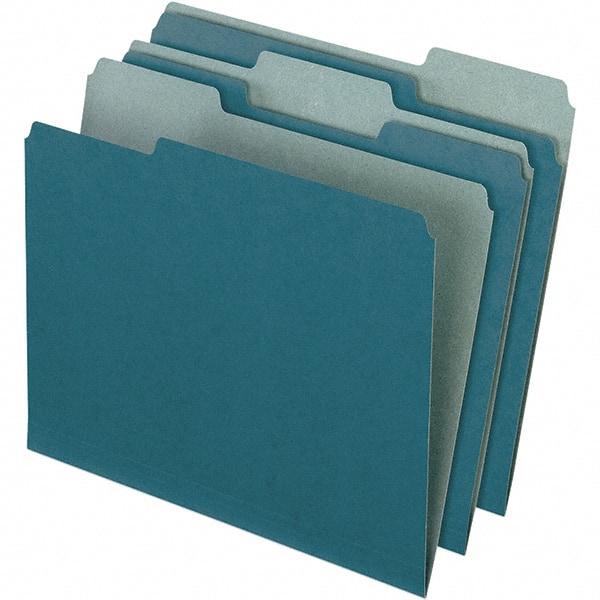 Pendaflex - 9-1/2 x 11-5/8", Letter Size, Blue, File Folders with Top Tab - 11 Point Stock, Assorted Tab Cut Location - A1 Tooling