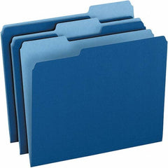 Pendaflex - 9-1/2 x 11-5/8", Letter Size, Navy Blue, File Folders with Top Tab - 11 Point Stock, Assorted Tab Cut Location - A1 Tooling