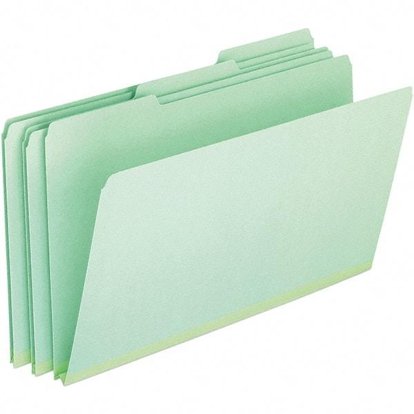 Pendaflex - 9-1/2 x 14-5/8", Legal, Green, File Folders with Top Tab - 25 Point Stock, Assorted Tab Cut Location - A1 Tooling