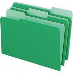 Pendaflex - 9-1/2 x 14-5/8", Legal, Green/Light Green, File Folders with Top Tab - 11 Point Stock, Assorted Tab Cut Location - A1 Tooling