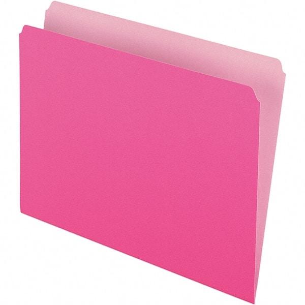 Pendaflex - 9-1/2 x 11-5/8", Letter Size, Pink, File Folders with Top Tab - 11 Point Stock, Straight Tab Cut Location - A1 Tooling