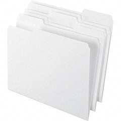 Pendaflex - 9-1/2 x 11-5/8", Letter Size, White, File Folders with Top Tab - 11 Point Stock, Assorted Tab Cut Location - A1 Tooling