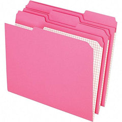 Pendaflex - 10 x 12", Letter Size, Pink, File Folders with Top Tab - 11 Point Stock, Assorted Tab Cut Location - A1 Tooling