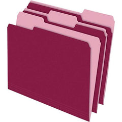 Pendaflex - 11-5/8 x 9-3/16", Letter Size, Burgundy, File Folders with Top Tab - 11 Point Stock, Assorted Tab Cut Location - A1 Tooling