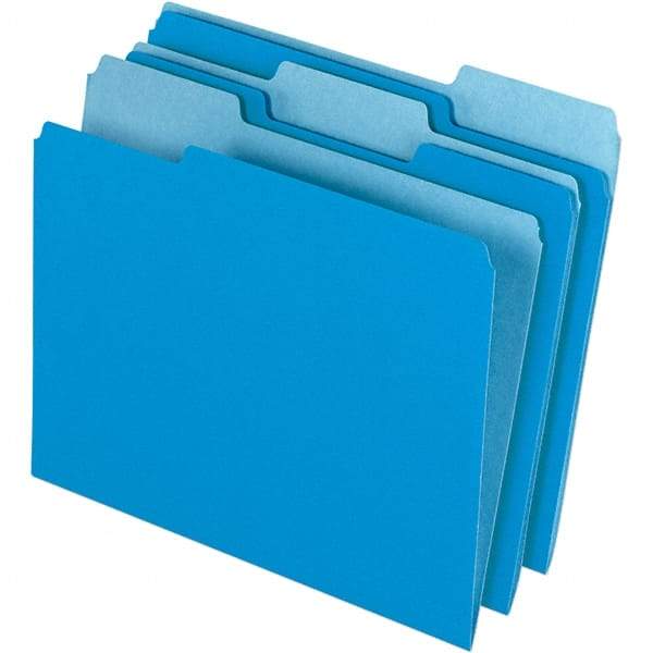 Pendaflex - 11-5/8 x 9-3/16", Letter Size, Blue, File Folders with Top Tab - 11 Point Stock, Assorted Tab Cut Location - A1 Tooling