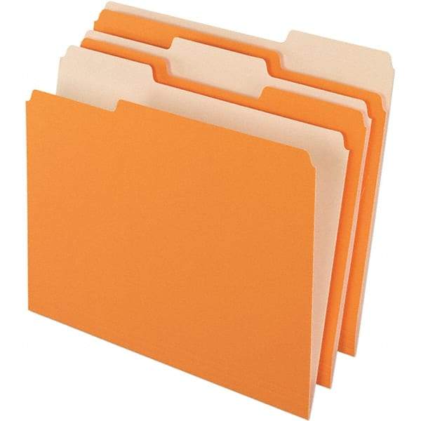 Pendaflex - 11-5/8 x 9-3/16", Letter Size, Orange, File Folders with Top Tab - 11 Point Stock, Assorted Tab Cut Location - A1 Tooling