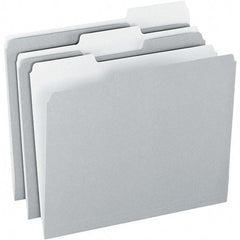 Pendaflex - 9-1/2 x 11-5/8", Letter Size, Gray/Light Gray, File Folders with Top Tab - 11 Point Stock, Assorted Tab Cut Location - A1 Tooling