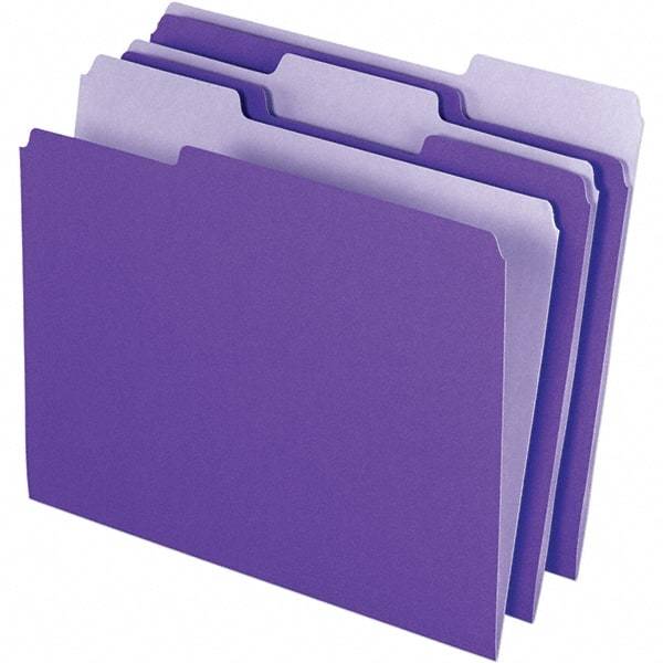 Pendaflex - 11-5/8 x 9-3/16", Letter Size, Violet, File Folders with Top Tab - 11 Point Stock, Assorted Tab Cut Location - A1 Tooling