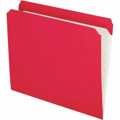 Pendaflex - 9-1/2 x 11-5/8", Letter Size, Red, File Folders with Top Tab - 11 Point Stock, Straight Tab Cut Location - A1 Tooling