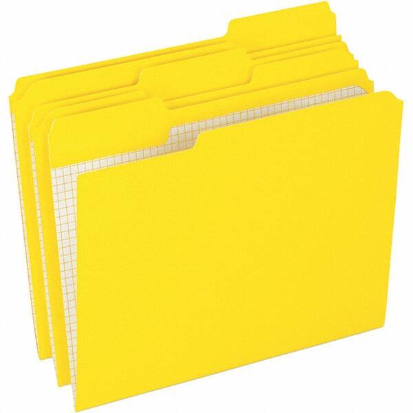 Pendaflex - 9-1/2 x 11-5/8", Letter Size, Yellow, File Folders with Top Tab - 11 Point Stock, Assorted Tab Cut Location - A1 Tooling