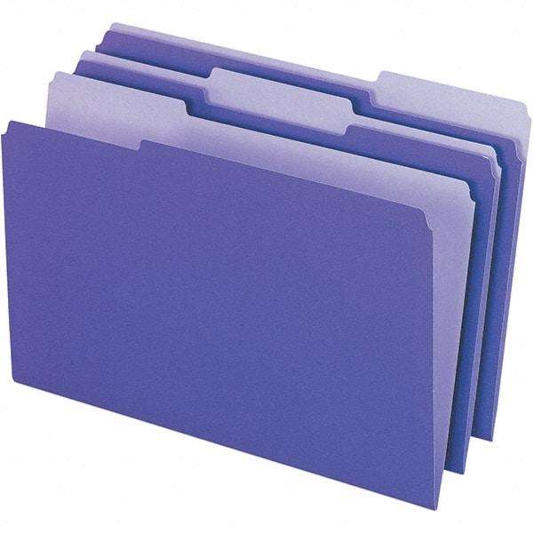 Pendaflex - 14-5/8 x 9-3/16", Legal, Violet, File Folders with Top Tab - 11 Point Stock, Assorted Tab Cut Location - A1 Tooling