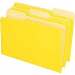 Pendaflex - 9-1/2 x 14-5/8", Legal, Yellow, File Folders with Top Tab - 11 Point Stock, Assorted Tab Cut Location - A1 Tooling