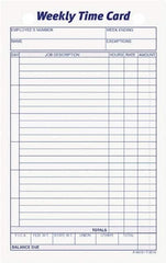 TOPS - 1" High x 4-19/64" Wide Weekly Time Cards - Use with Manual Time Record - A1 Tooling