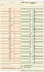 TOPS - 4-1/16" High x 11-1/8" Wide Bi-Weekly Time Cards - Use with Acroprint L34B, Cincinnati CH-131, Lathem CH-131, Simplex 10-100382, 1950-9631 - A1 Tooling