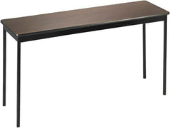 Barricks - 18" Long x 60" Wide x 30" High Stationary Rectangular Utility Tables - 3/4" Thick, Walnut & Black, Wood Grain Laminate/Steel - A1 Tooling