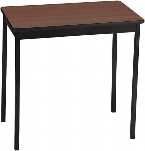 Barricks - 18" Long x 30" Wide x 30" High Stationary Rectangular Utility Tables - 3/4" Thick, Walnut & Black, Wood Grain Laminate/Steel - A1 Tooling