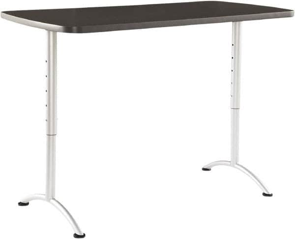 ICEBERG - 60" Long x 30" Wide x 42" High Stationary Rectangular Conference Table - 1-1/8" Thick, Graphite (Color), Melamine/Laminate/Steel - A1 Tooling