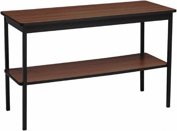 Barricks - 18" Long x 48" Wide x 30" High Stationary Rectangular Utility Tables - 3/4" Thick, Walnut & Black, Wood Grain Laminate/Steel - A1 Tooling