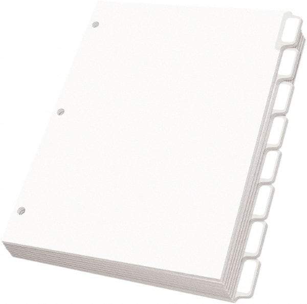 OXFORD - 11 x 8 1/2" 5 Tabs, 3-Hole Punched, Self-Stick Tab - White - A1 Tooling