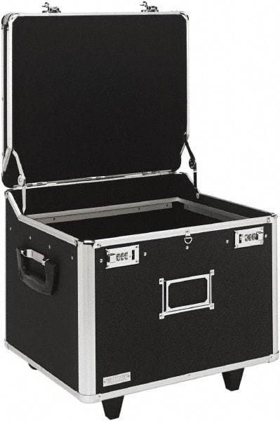 Vaultz - 1 Compartment, 15-1/4" Wide x 11-1/2" High x 12-1/4" Deep, Portable Storage Box - Aluminum, Chrome & PVC, Black - A1 Tooling