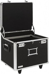 Vaultz - 1 Compartment, 15-1/4" Wide x 11-1/2" High x 12-1/4" Deep, Portable Storage Box - Aluminum, Chrome & PVC, Black - A1 Tooling