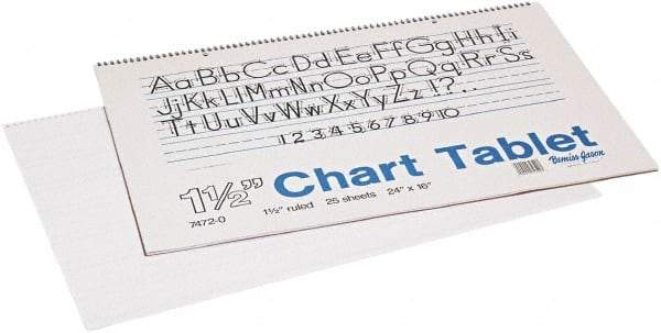 Pacon - Chart Tablets with Manuscript Cover, Ruled, 24 x 16, White, 25 Sheets/Pad, Easel Pads - Use with Whiteboards, Chalkboards, Walls, Easel St&s - A1 Tooling