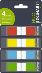 Universal One - Self-Stick Page Flags Style: Flag Color: Orange; Red; Blue; Yellow; Green - A1 Tooling