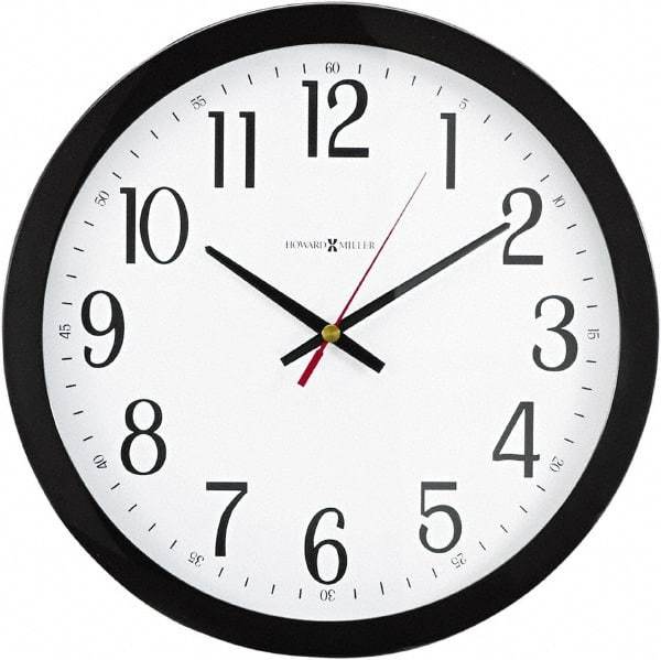 Howard Miller - White Face, Dial Wall Clock - Analog Display, Black Case, Runs on AA Battery - A1 Tooling