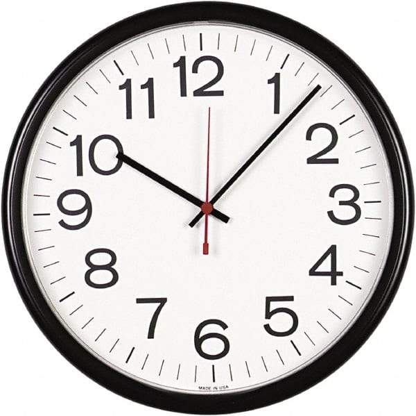 UNIVERSAL - White Face, Dial Wall Clock - Analog Display, Black Case, Runs on AA Battery - A1 Tooling