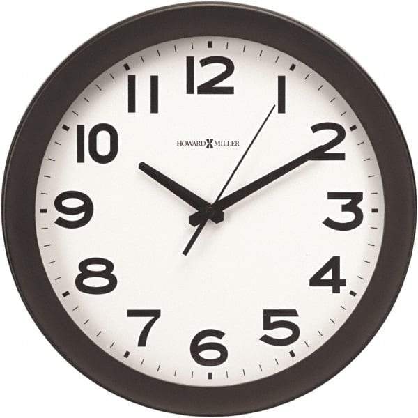 Howard Miller - White Face, Dial Wall Clock - Analog Display, Black Case, Runs on AA Battery - A1 Tooling