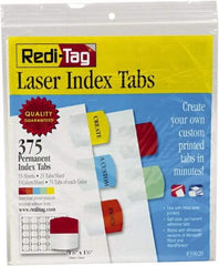 Redi-Tag - 1-1/8 x 1-1/4" 5 Tabs, Self-Adhesive, Self-Adhesive File Folder Tabs - Red, Blue, Mint, Orange, Yellow - A1 Tooling