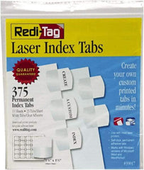 Redi-Tag - 1-1/8 x 1-1/4" 375 Tabs, Self-Adhesive, Self-Adhesive File Folder Tabs - White - A1 Tooling